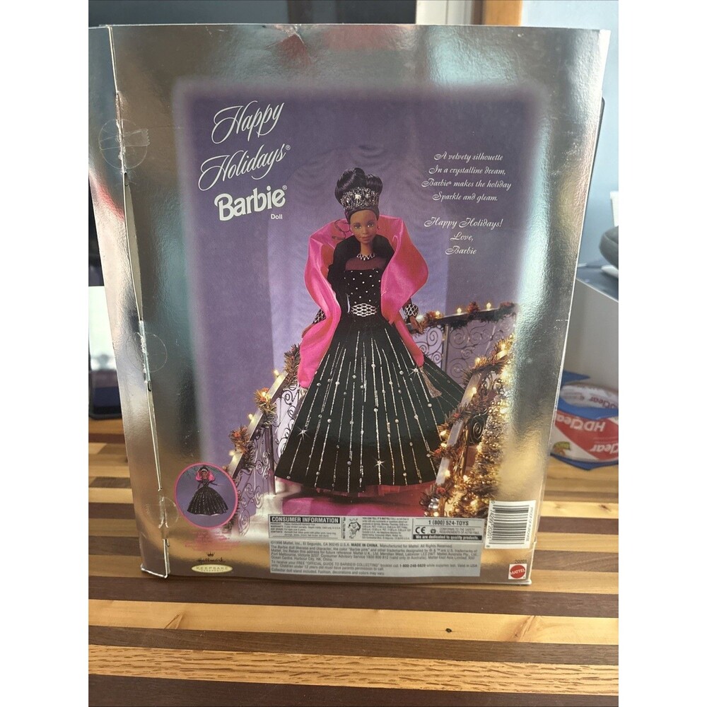 1998 Happy Holidays Barbie Doll African American Mattel damaged box but new - Picture 3 of 5